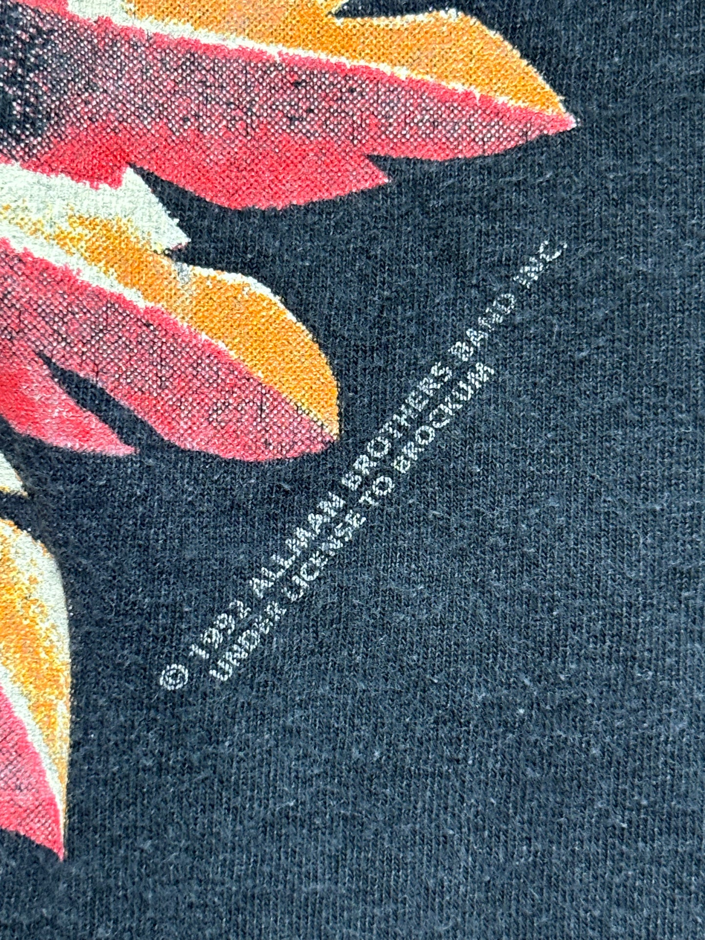 1992 Vintage Black Allman Brothers Band Summer Tour Motorcycle T-Shirt - MED