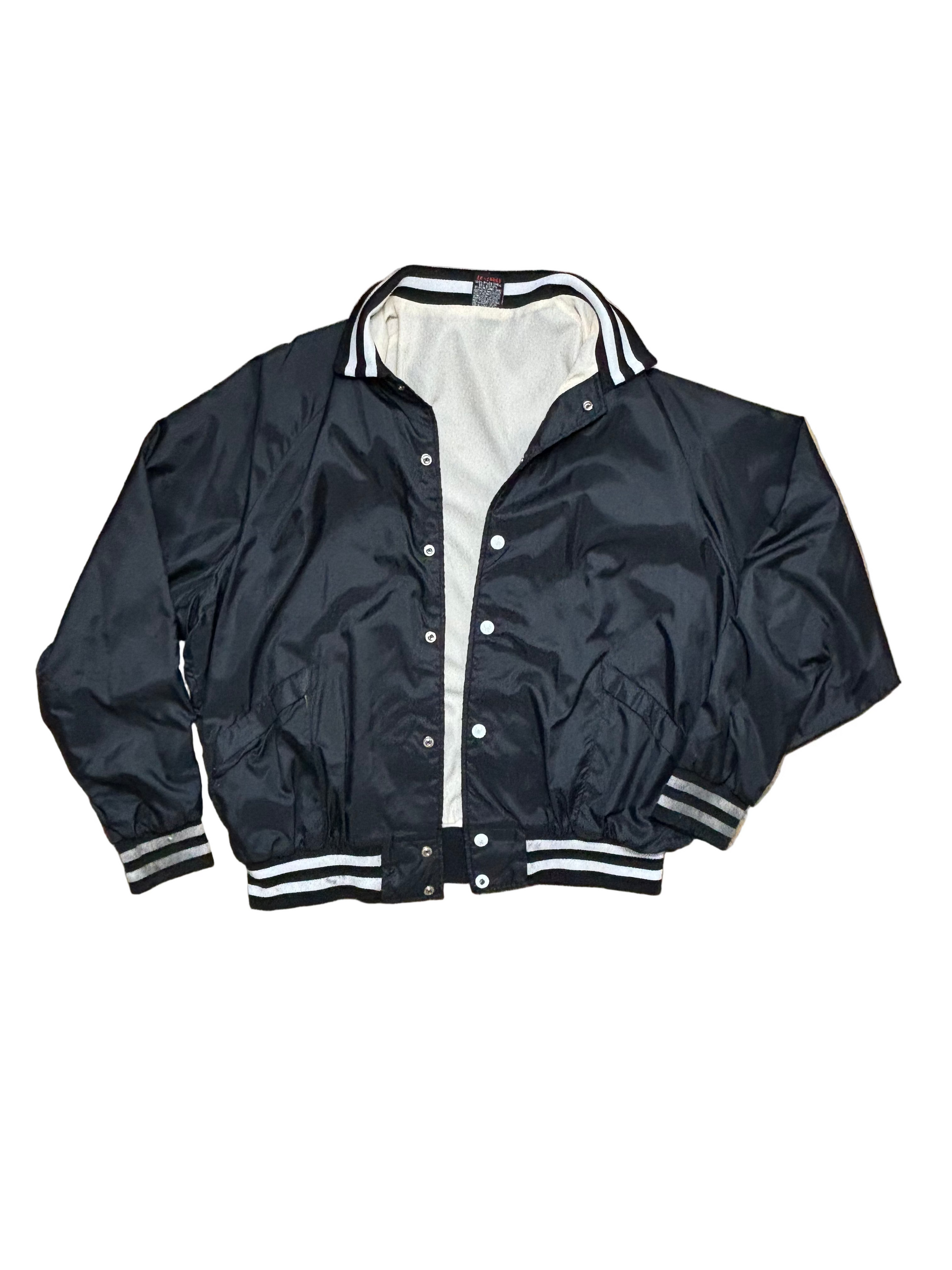 Vintage Black "The Cellar Fort Worth Texas" Wizard Satin Bomber Jacket - 3XL