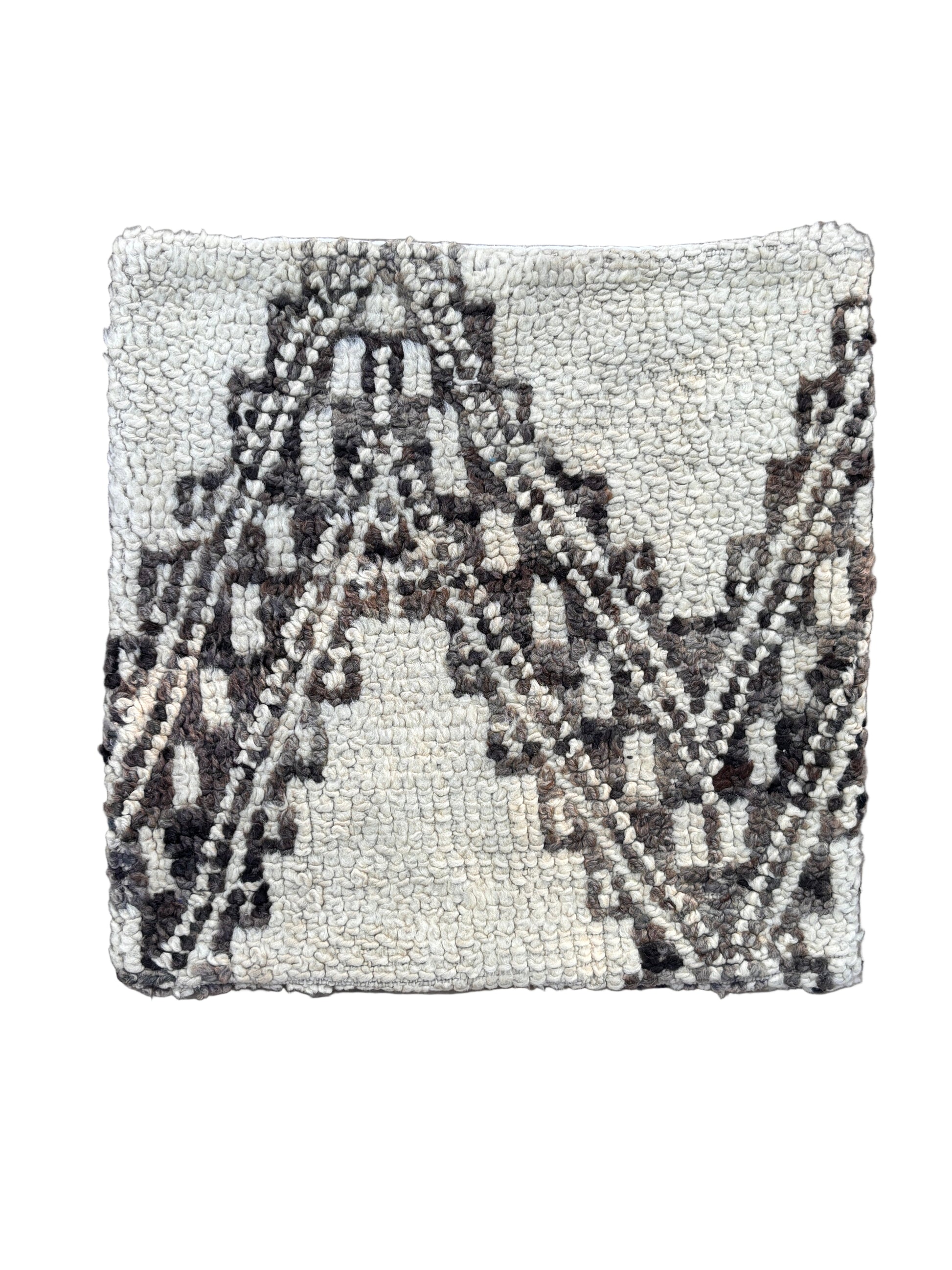 Moroccan Beige Wool Tapestry Pillowcase 1.5' x 1.5'