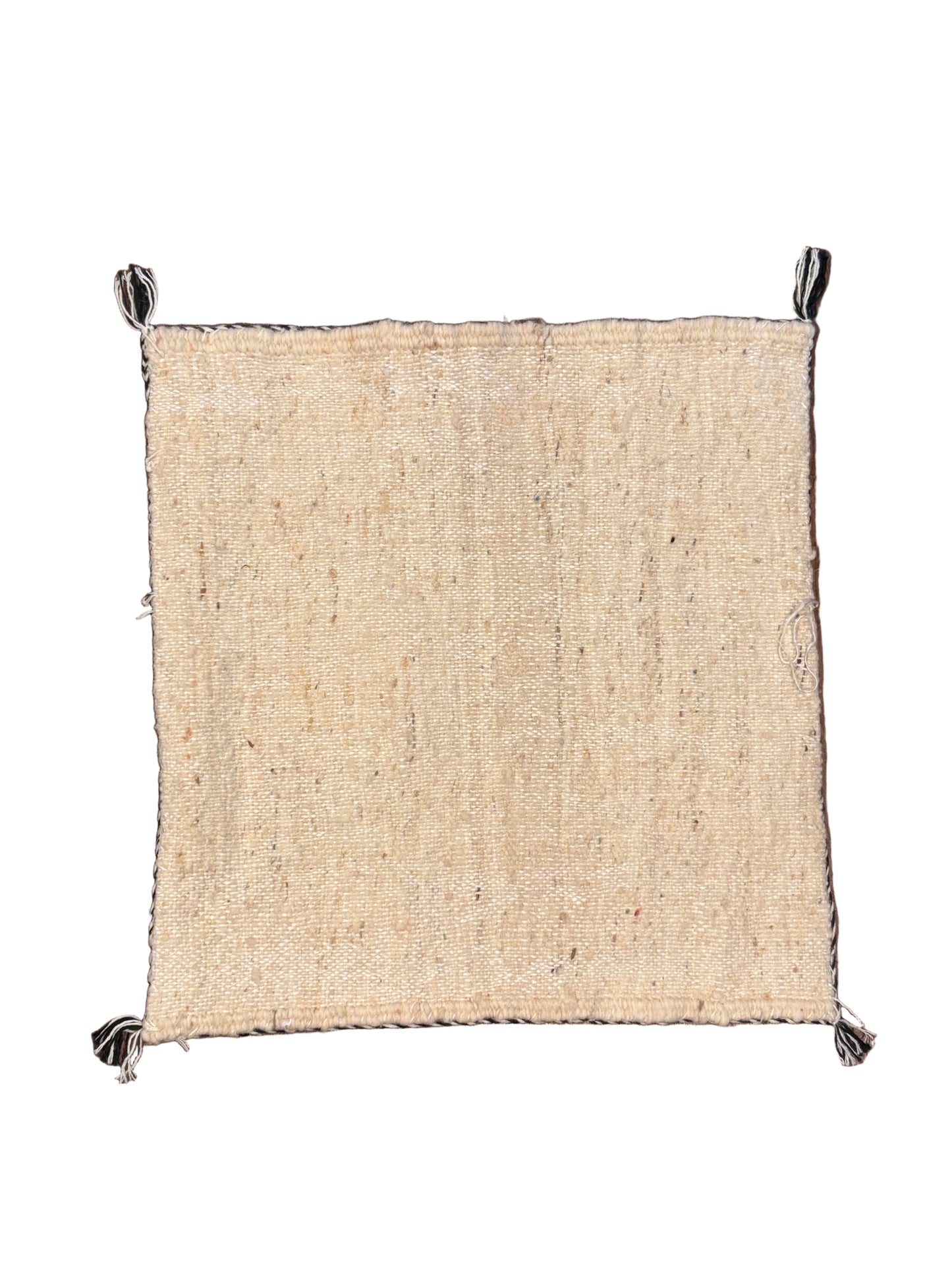 Moroccan Beige Wool Pillowcase w/Black Diamond Pattern 1.5' x 1.42'