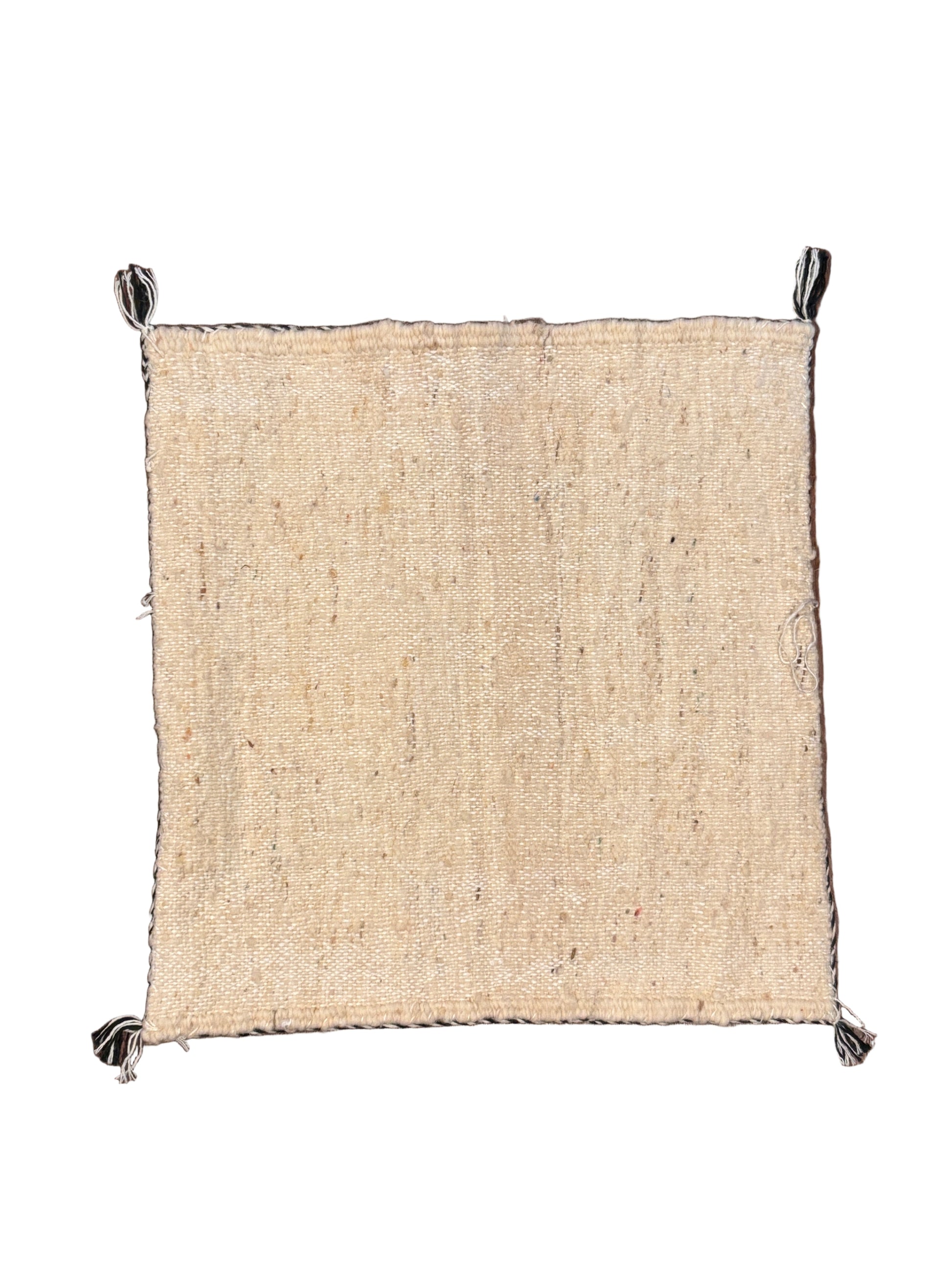 Moroccan Beige Wool Pillowcase w/Black Diamond Pattern 1.5' x 1.42'